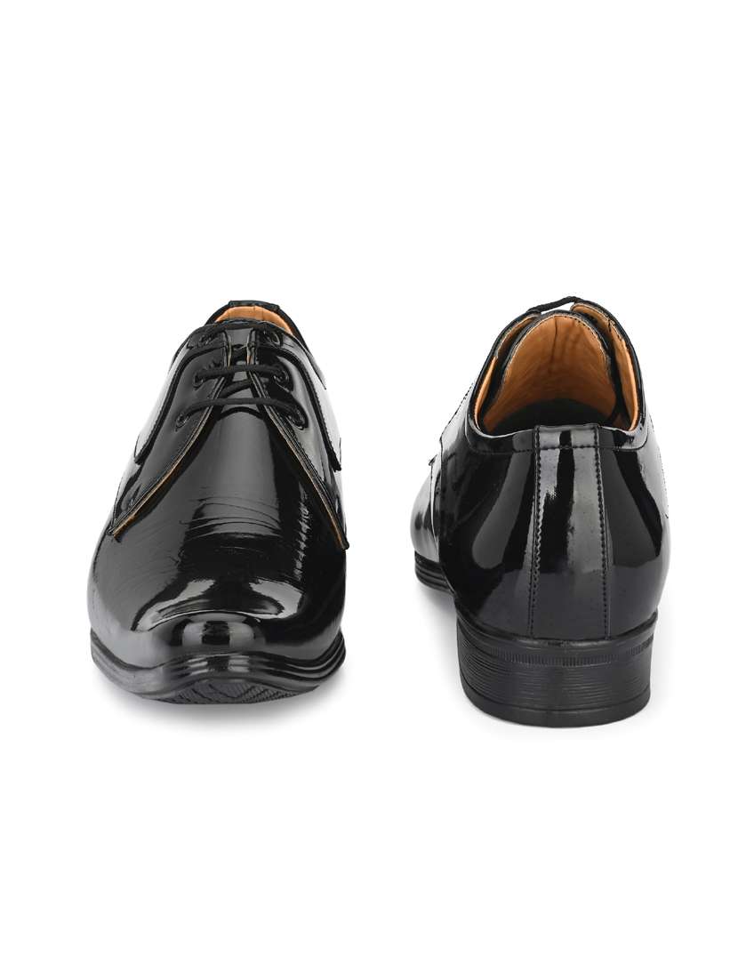 black patent leather laceup derbies - 19585366 - Standard Image - 3