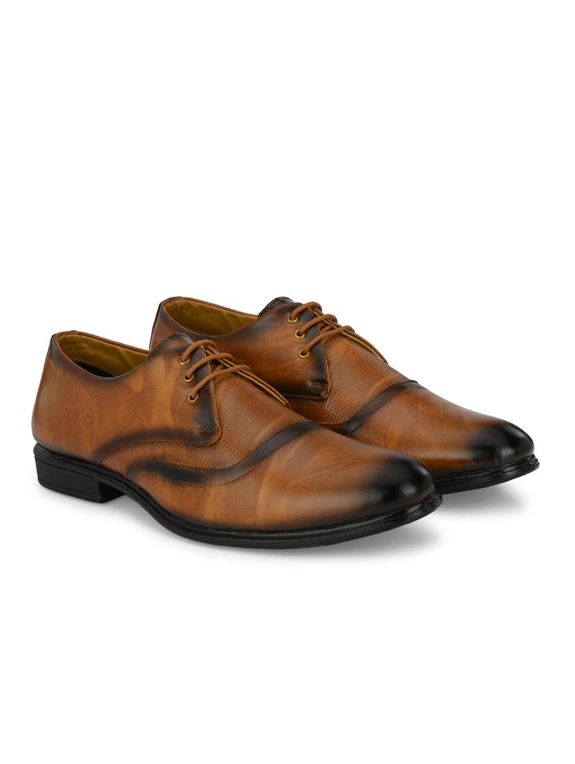 tan leather laceup derbies - 19585373 - Zoom Image - 0