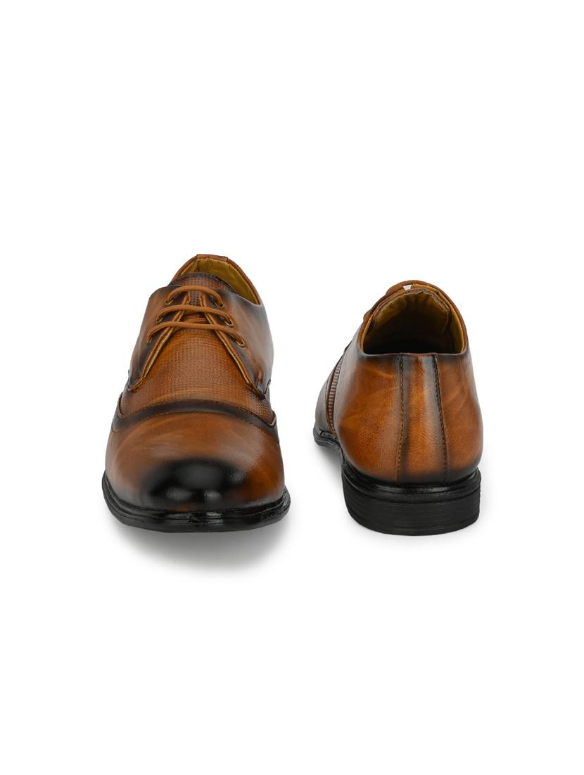 tan leather laceup derbies - 19585373 - Standard Image - 3