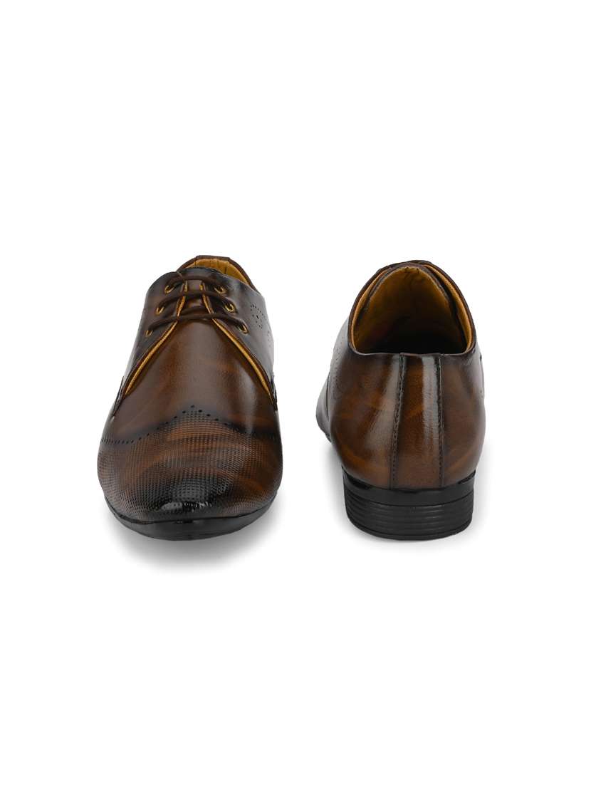 brown leather laceup derbies - 19585375 -  Standard Image - 3