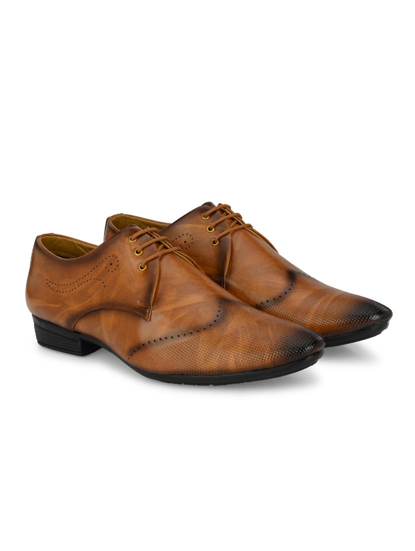 tan leather laceup derbies - 19585376 -  Zoom Image - 0