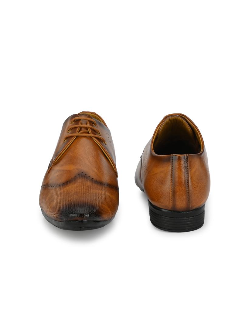 tan leather laceup derbies - 19585376 - Standard Image - 3