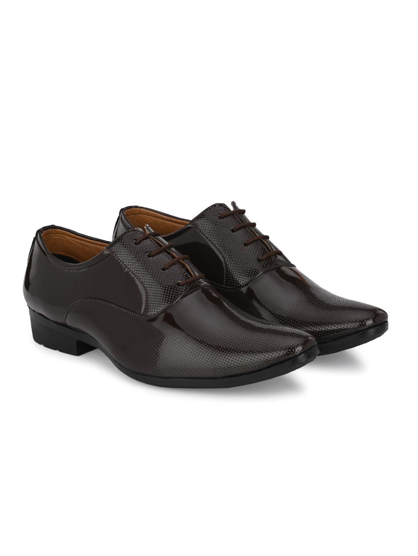 brown patent leather laceup oxfords - 19585404 - Zoom Image - 0