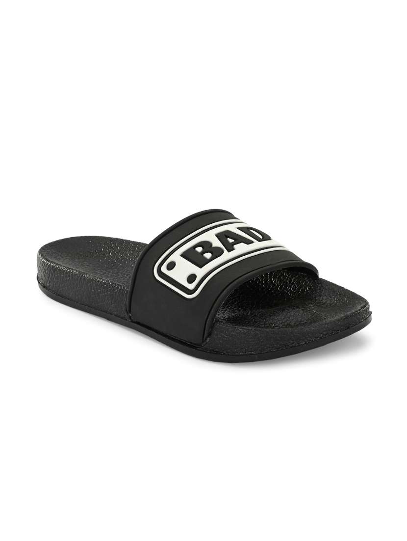 black pvc slip on flip flops - 19585546 -  Zoom Image - 0
