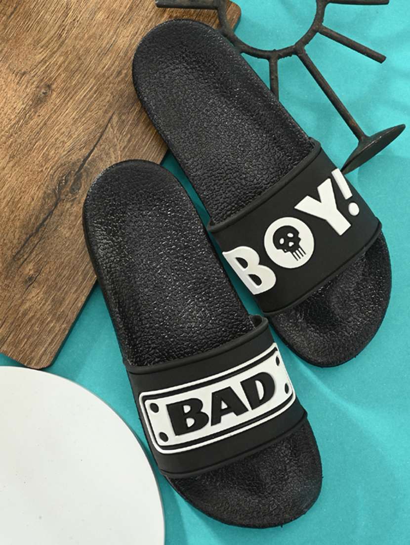 black pvc slip on flip flops - 19585546 -  Standard Image - 5