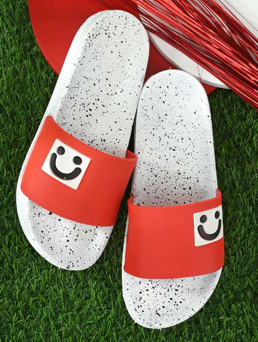 red pvc slip on flip flops - 19585549 -  Standard Image - 5