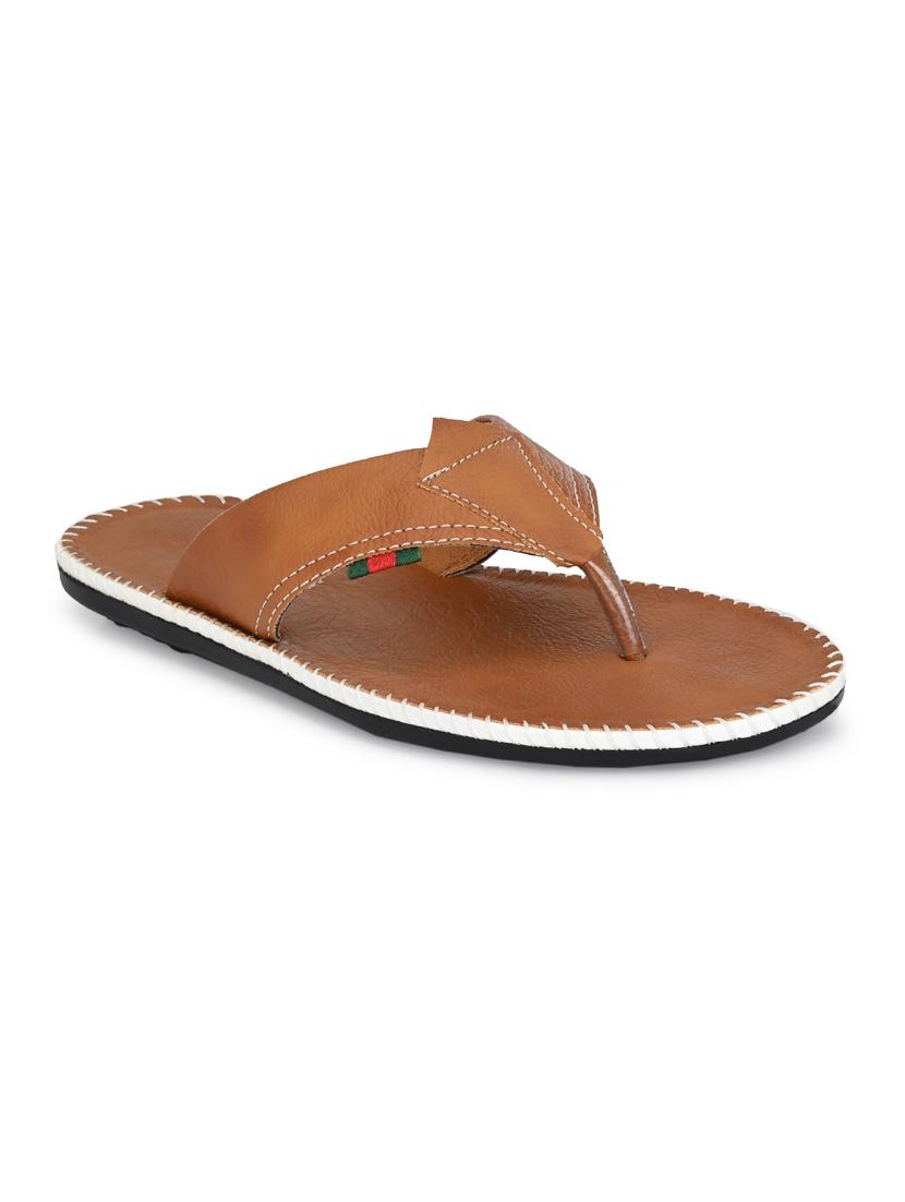 tan leatherette slip on slippers - 19585590 - Zoom Image - 0