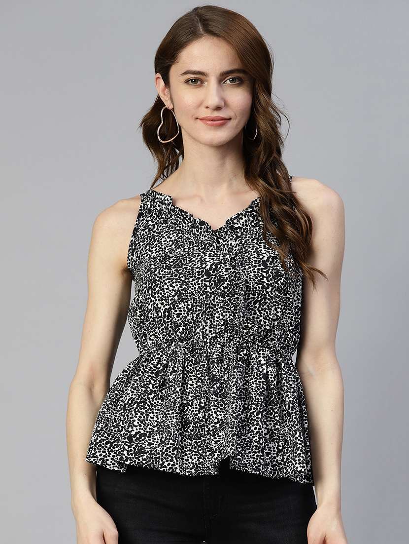 women's peplum v neck top - 19586768 - Zoom Image - 0
