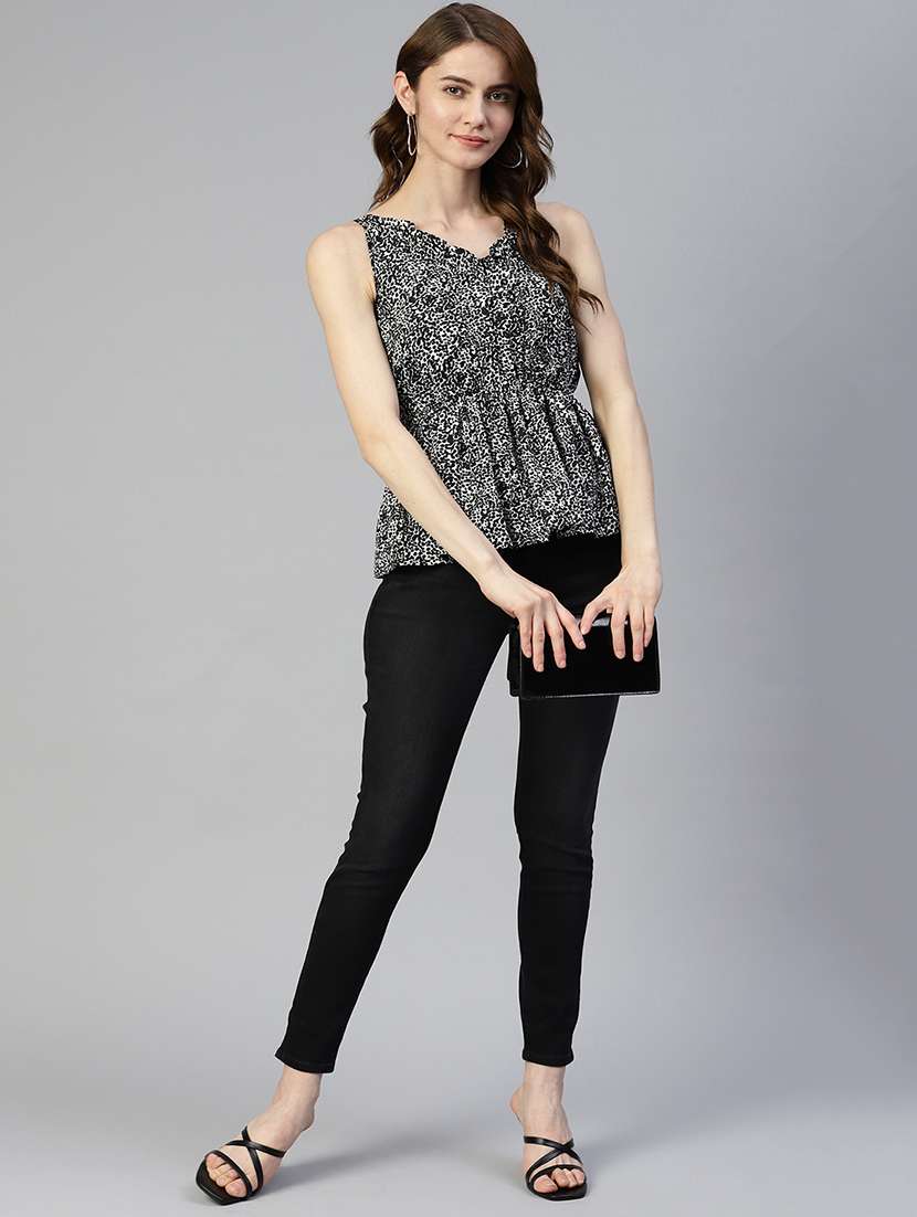 women's peplum v neck top - 19586768 - Standard Image - 3