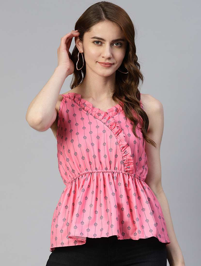 women's peplum shoulder strap top