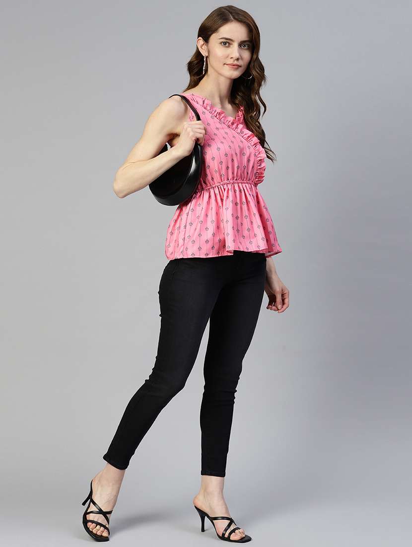 women's peplum shoulder strap top - 19586770 -  Standard Image - 3