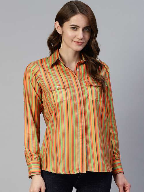 multi colored striped long sleeve shirt - 19586775 -  Standard Image - 0