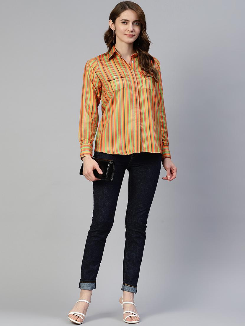 multi colored striped long sleeve shirt - 19586775 - Standard Image - 3
