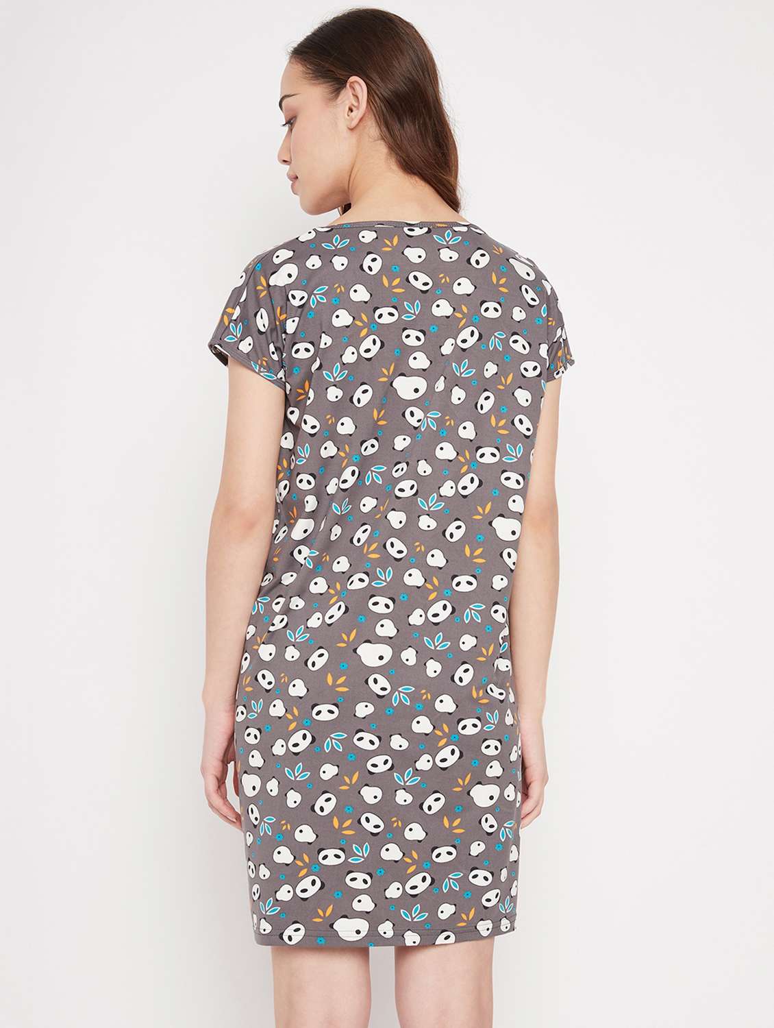 grey round neck printed sleepshirt - 19586793 - Standard Image - 3