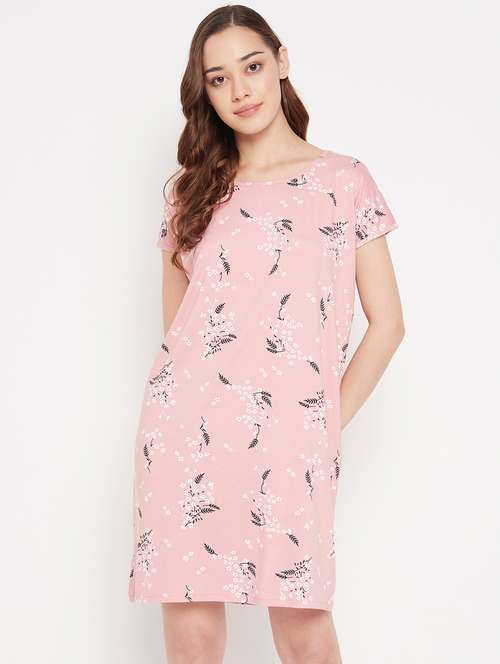 round neck printed sleepshirts & nighty - 19586796 - Standard Image - 0