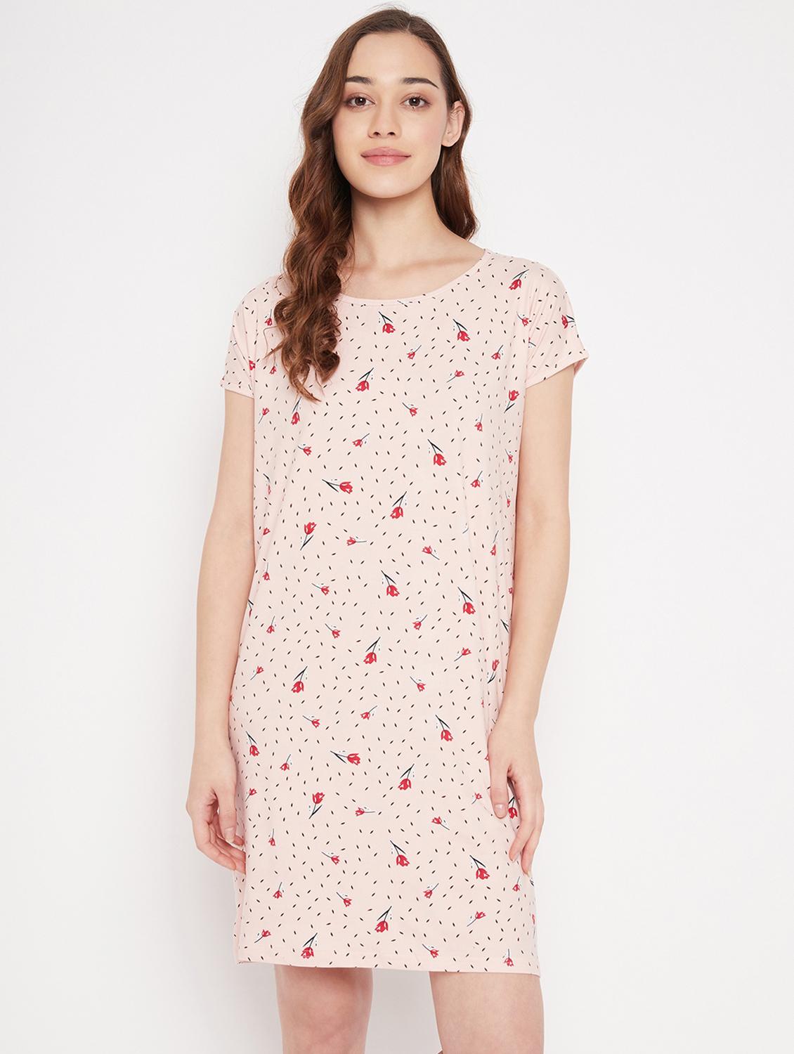 round neck floralprint sleepshirts & nighty - 19586797 - Zoom Image - 0
