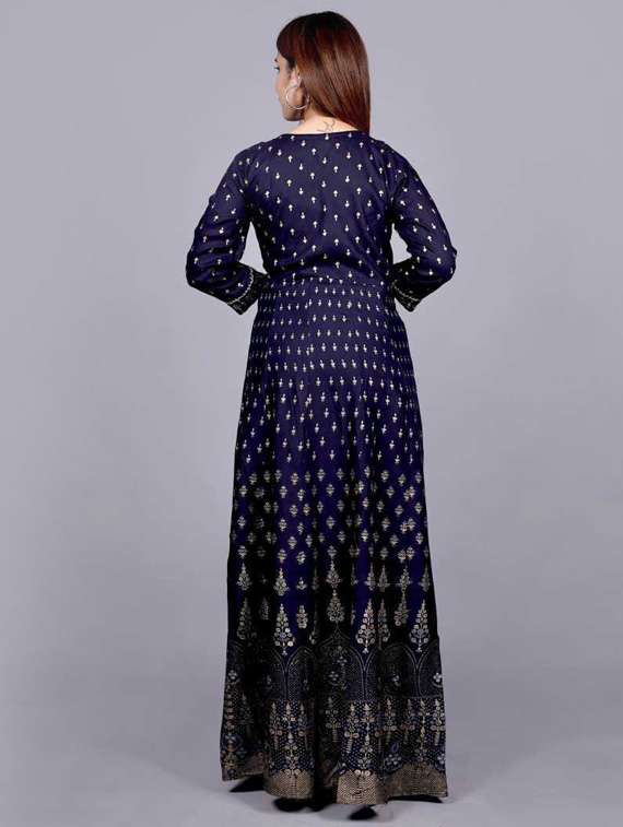 notch neck flared kurta - 19586825 -  Standard Image - 3