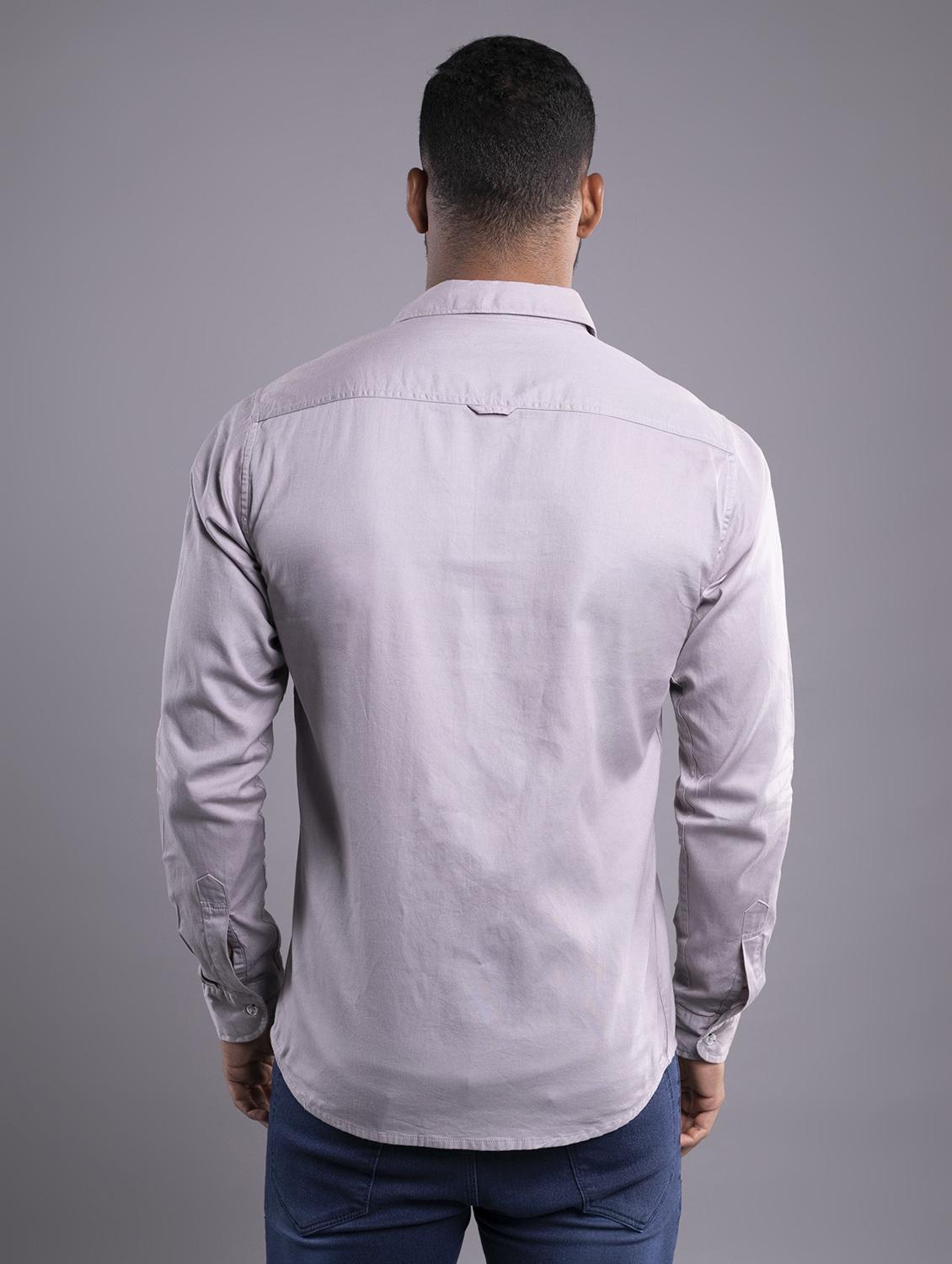 mens solid casual shirt - 19591196 - Standard Image - 3
