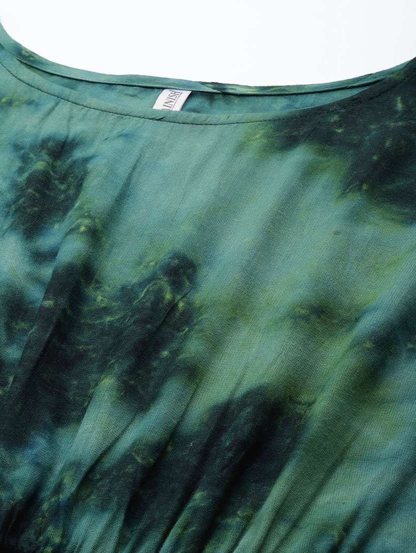 green viscose top and trouser set coord - 19595611 -  Standard Image - 5