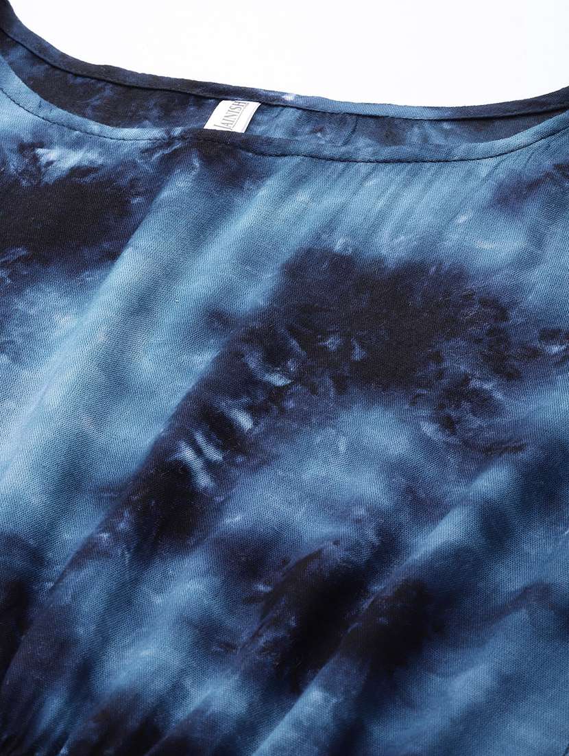 blue viscose top and trouser set coord - 19595612 -  Standard Image - 5