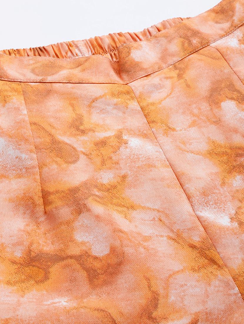 orange cotton blend top and palazzos set coord - 19595615 - Standard Image - 3