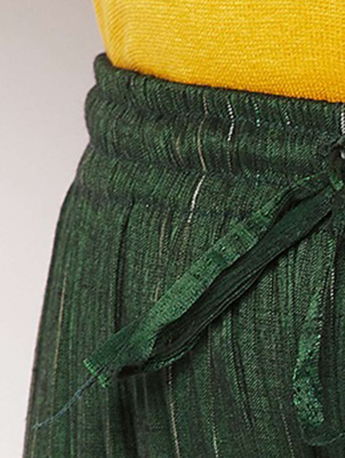 rayon green flared palazzo - 19596348 -  Standard Image - 5