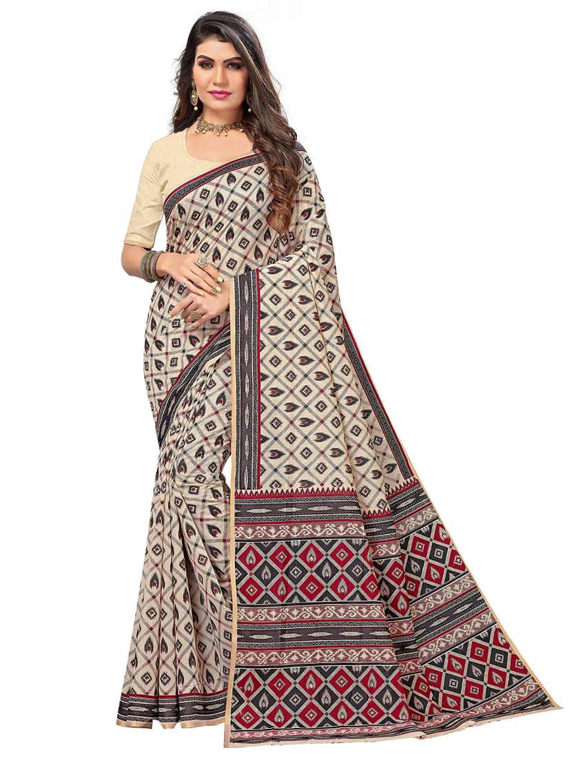 women's ikat multi colored saree with blouse