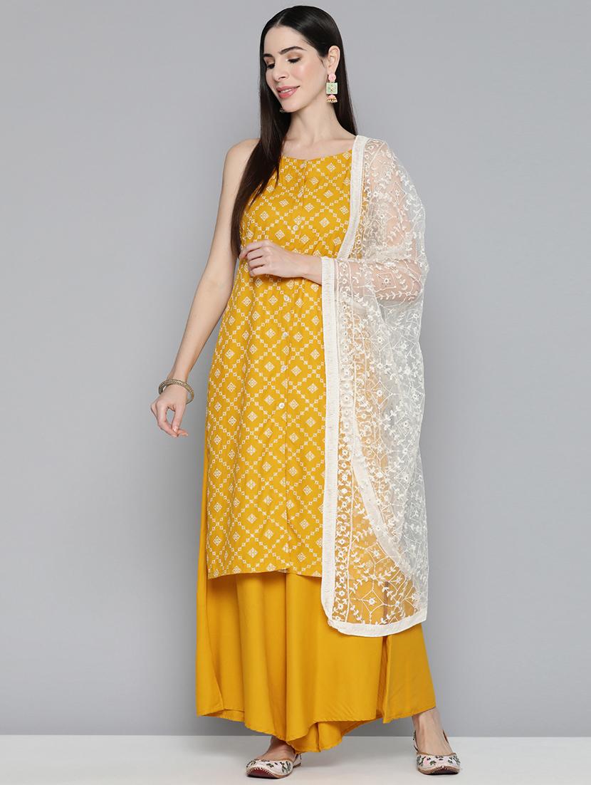 camisole neck kurta palazzo set - 19597864 -  Zoom Image - 0