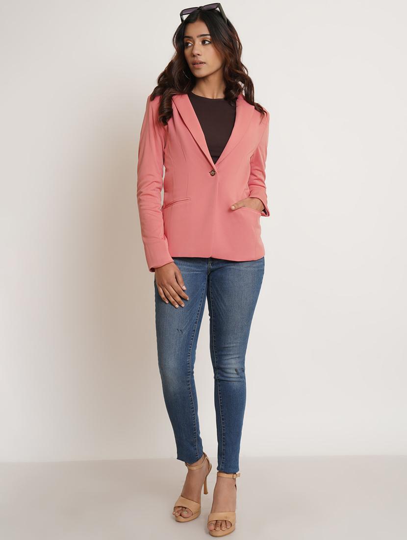 lapel neck casual blazer - 19598724 - Standard Image - 3