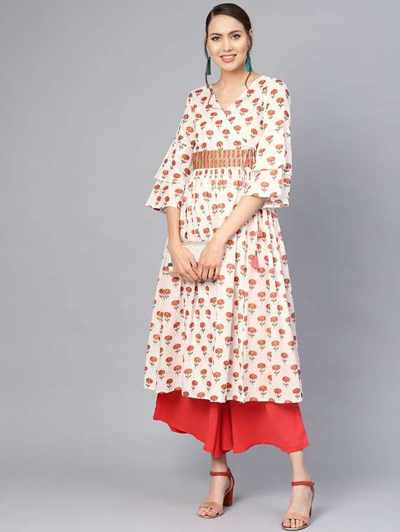 overlap neck angrakha kurta - 19600947 - Zoom Image - 0