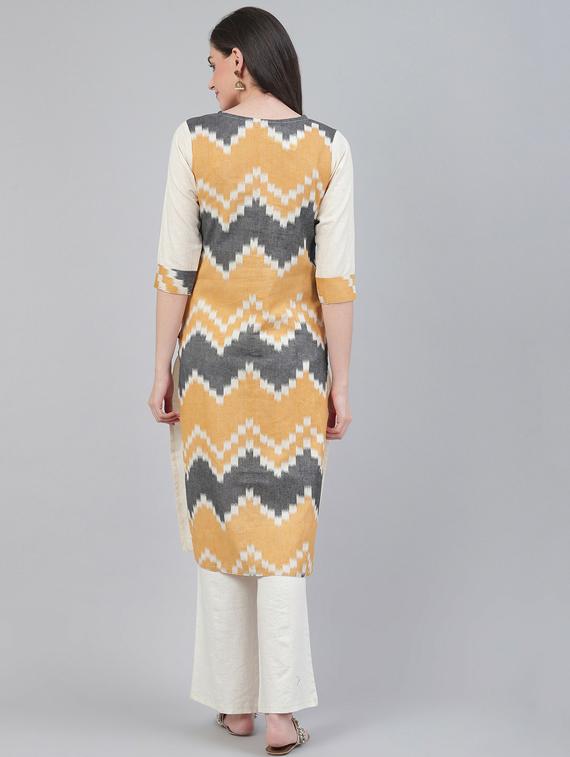 round neck straight kurta - 19600983 - Standard Image - 3