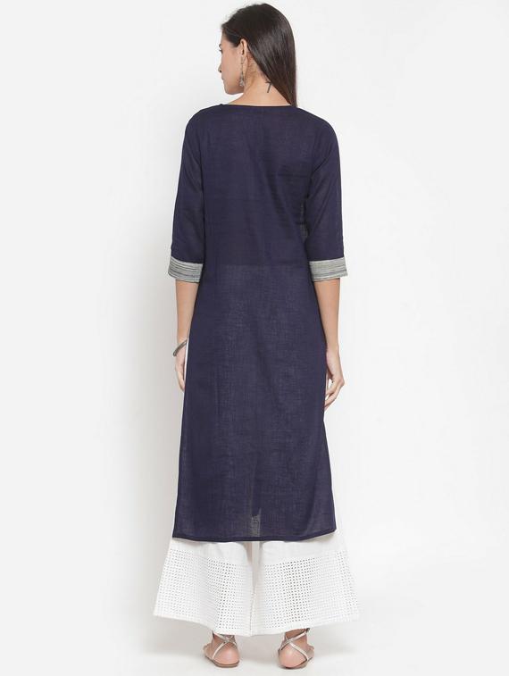 round neck straight kurta - 19601060 - Standard Image - 3