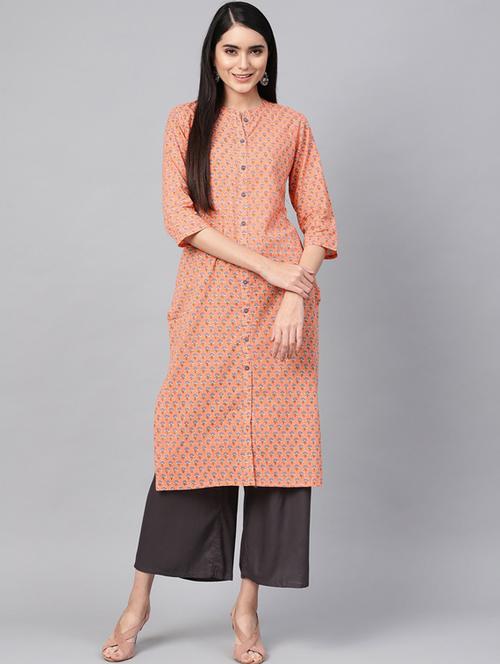mandarin collar straight kurta - 19601096 - Standard Image - 0