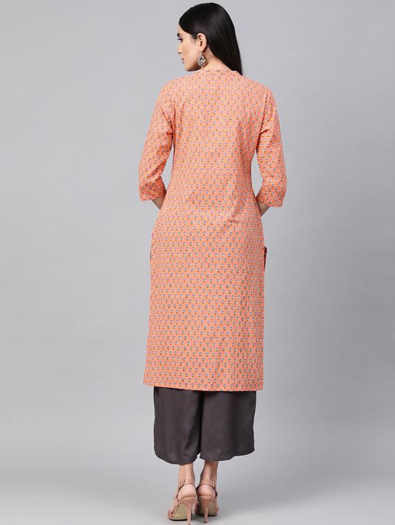 mandarin collar straight kurta - 19601096 - Standard Image - 3