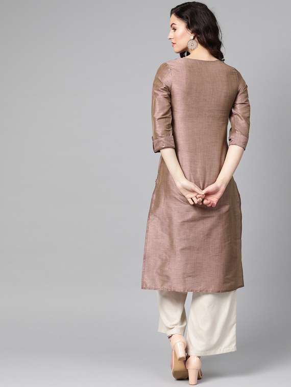 women's straight kurta - 19601181 - Standard Image - 3