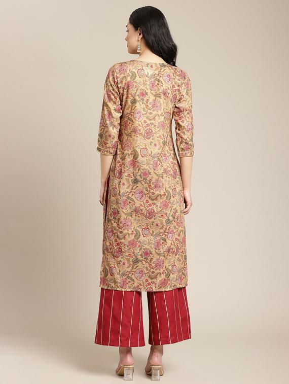 round neck straight kurta - 19601194 - Standard Image - 3
