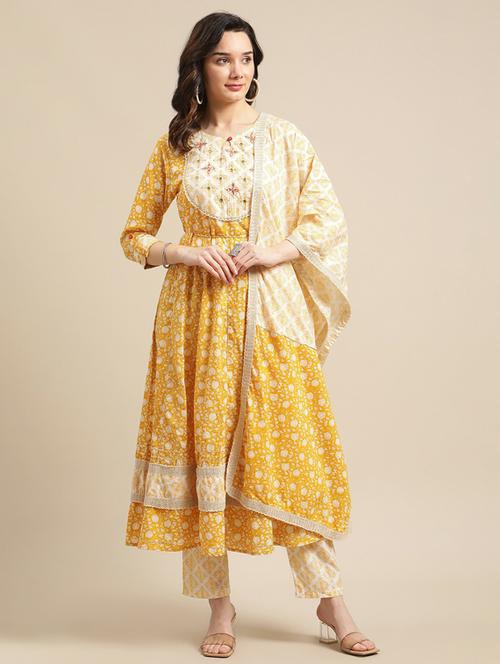 key hole neck kurta pant set - 19601288 -  Standard Image - 0