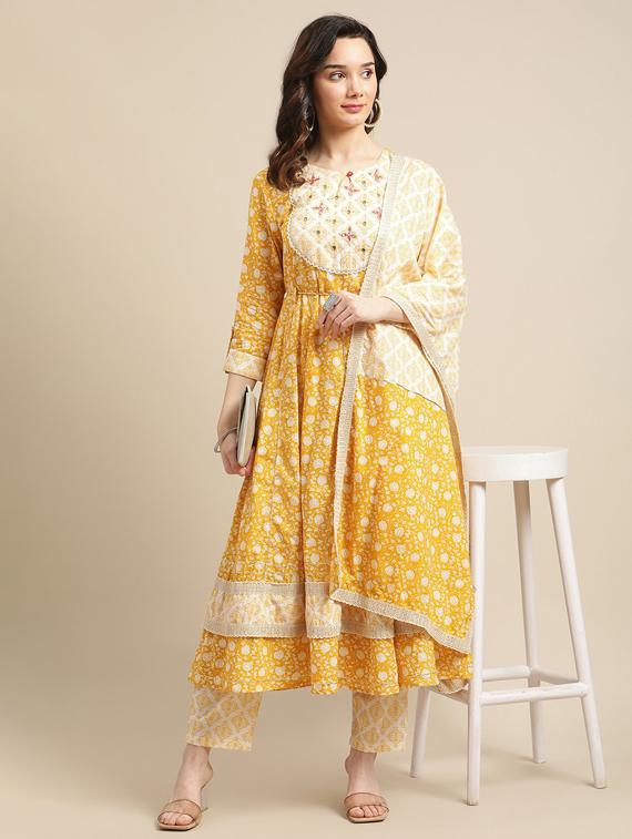 key hole neck kurta pant set - 19601288 - Standard Image - 3
