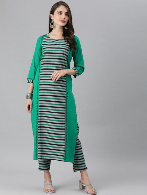 round neck kurta pant set - 19601313 - Standard Image - 0