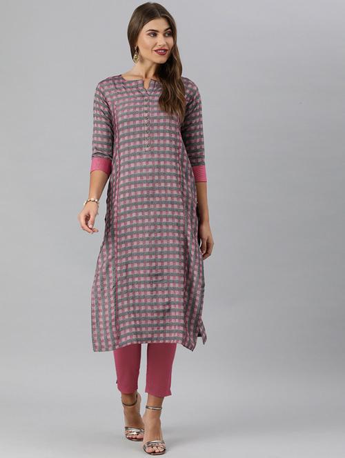 mandarin collar kurta pant set - 19601315 - Standard Image - 0