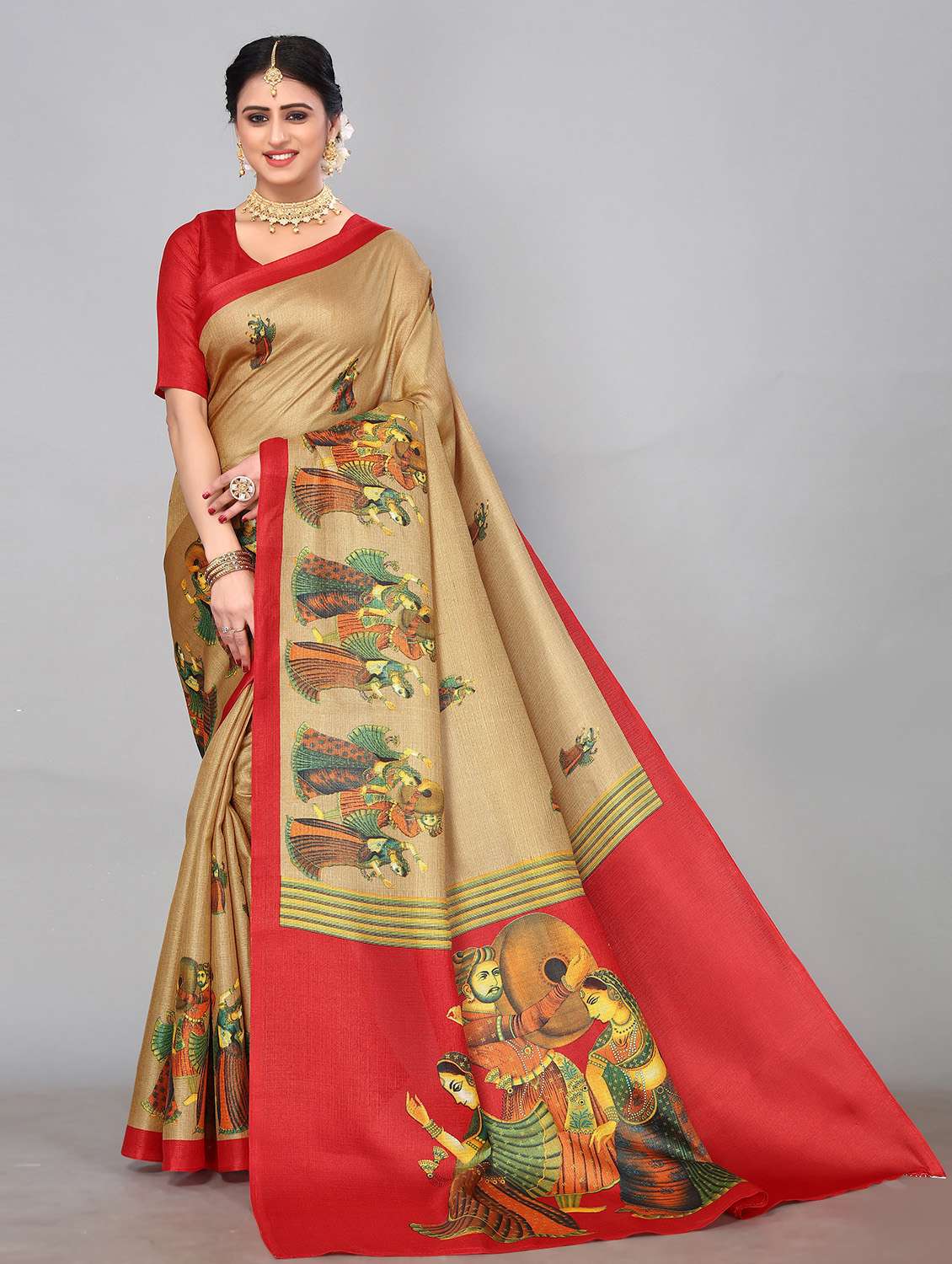 mysore printed saree with blouse - 19601350 - Zoom Image - 0
