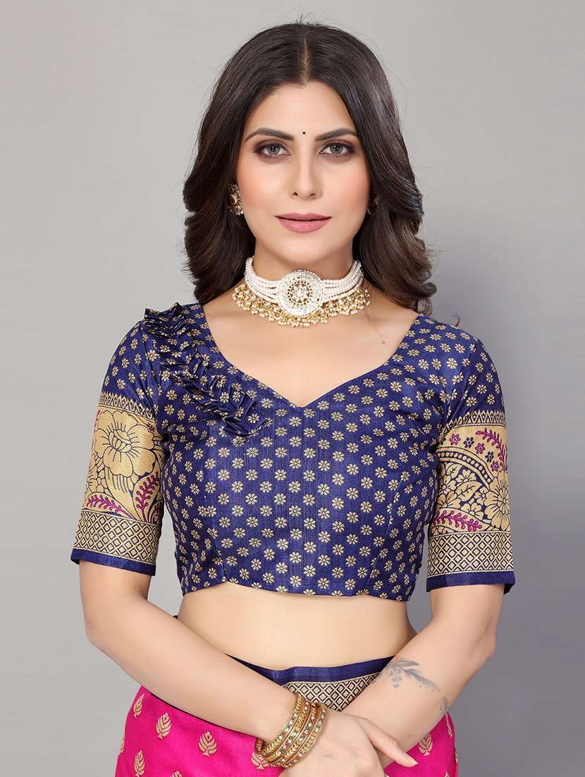 pack of 2 printed saree with blouse - 19601371 - Standard Image - 3