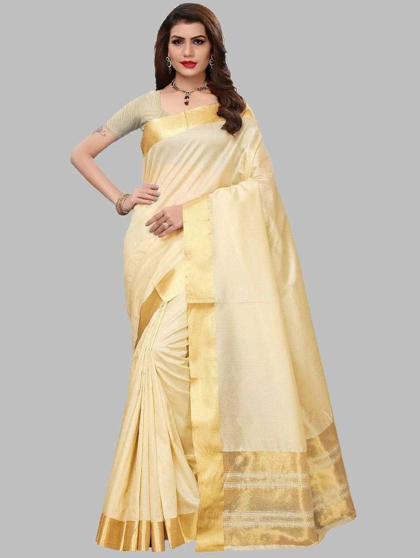 stripes kasavu saree with blouse