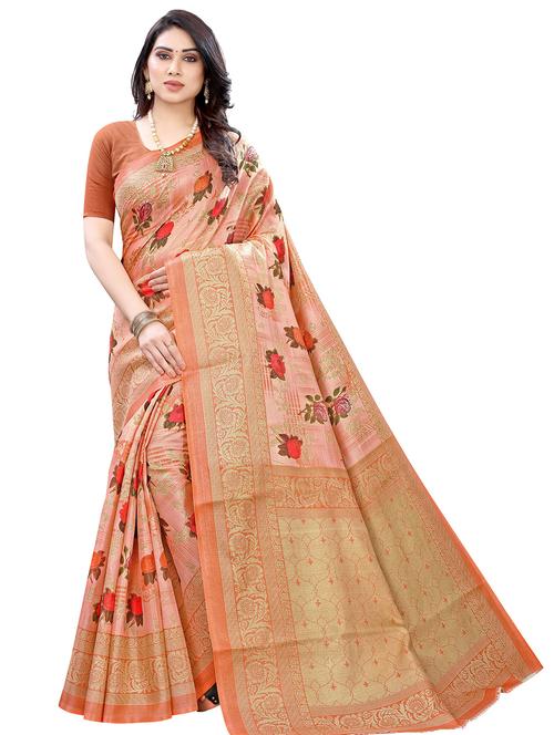 floral printed saree with blouse - 19602408 -  Standard Image - 0
