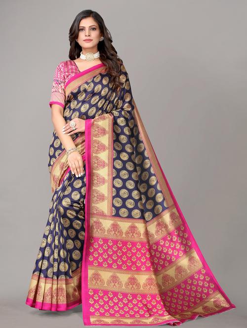 art silk woven saree with blouse - 19602951 - Standard Image - 0