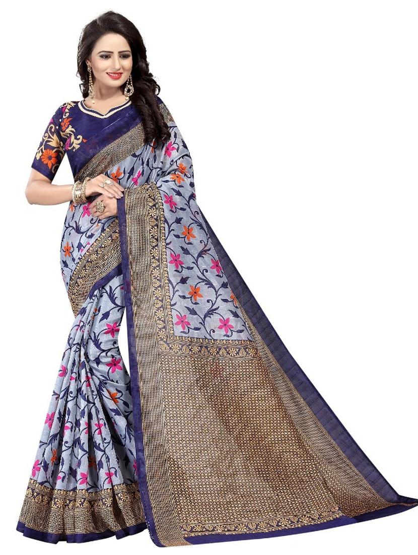 ditsy floral woven saree with blouse - 19603128 - Zoom Image - 0