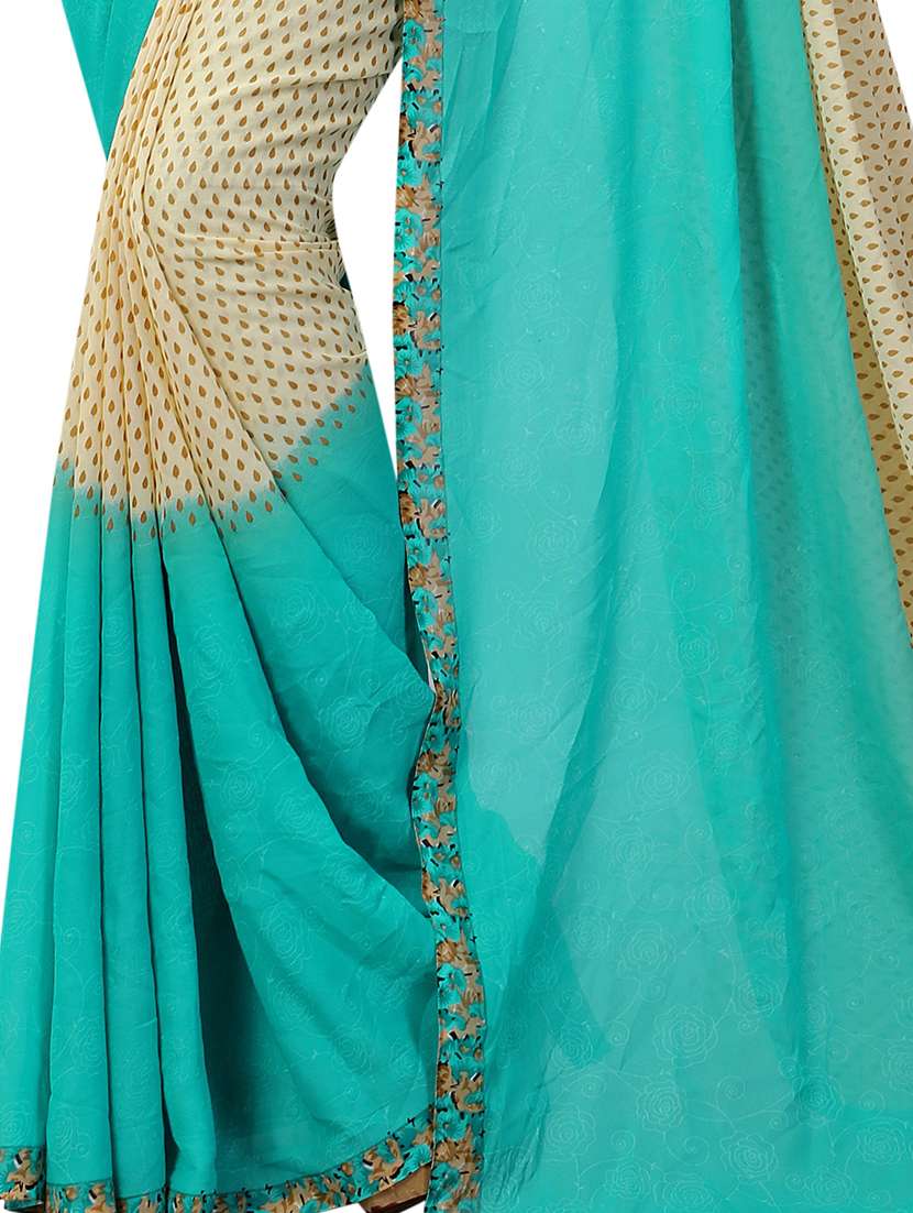 printed woven saree with blouse - 19603146 - Standard Image - 3
