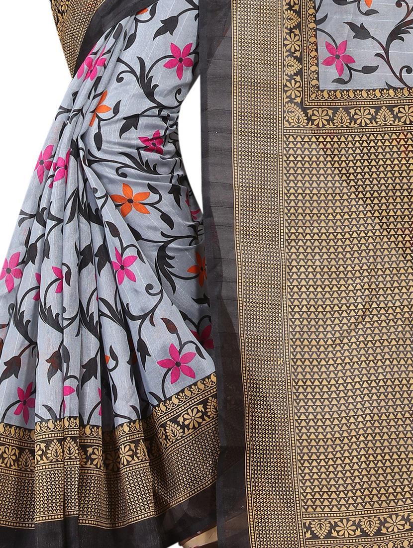 ditsy floral bhagalpuri saree with blouse - 19603147 - Standard Image - 3