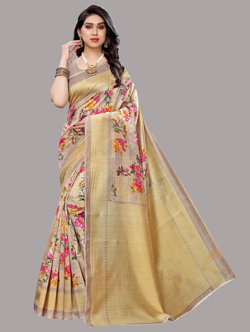 ditsy floral woven saree with blouse - 19603222 -  Standard Image - 0