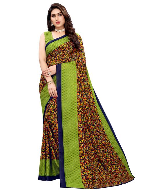printed woven saree with blouse - 19603313 - Standard Image - 0